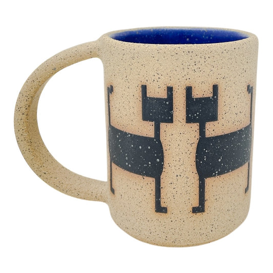 12oz. Mug - Cats - Matte Black & Blue