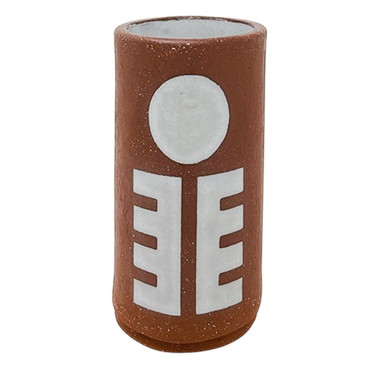 Mini Vessel - Red Clay - Sun Climber - Gloss White