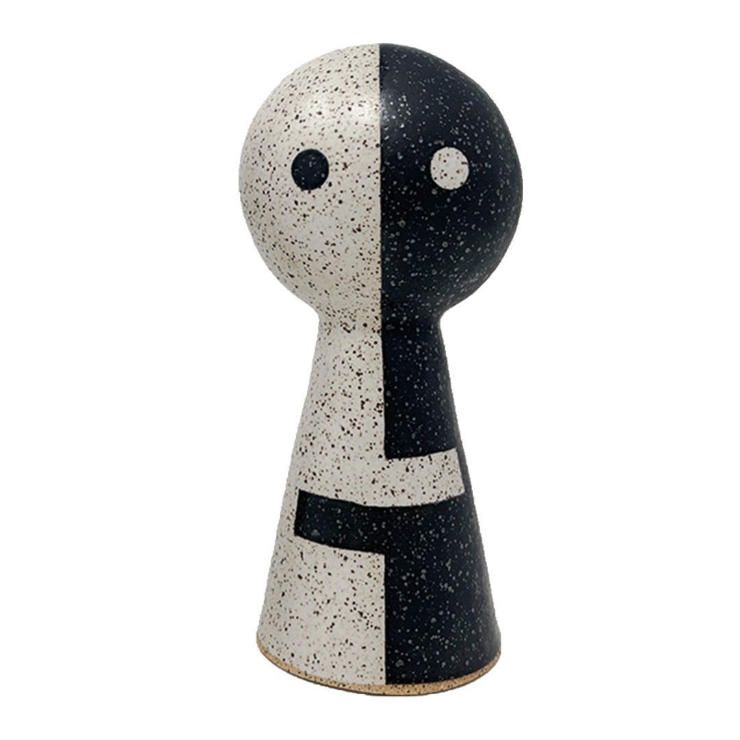 Escultura Buddy - Blanco y negro mate