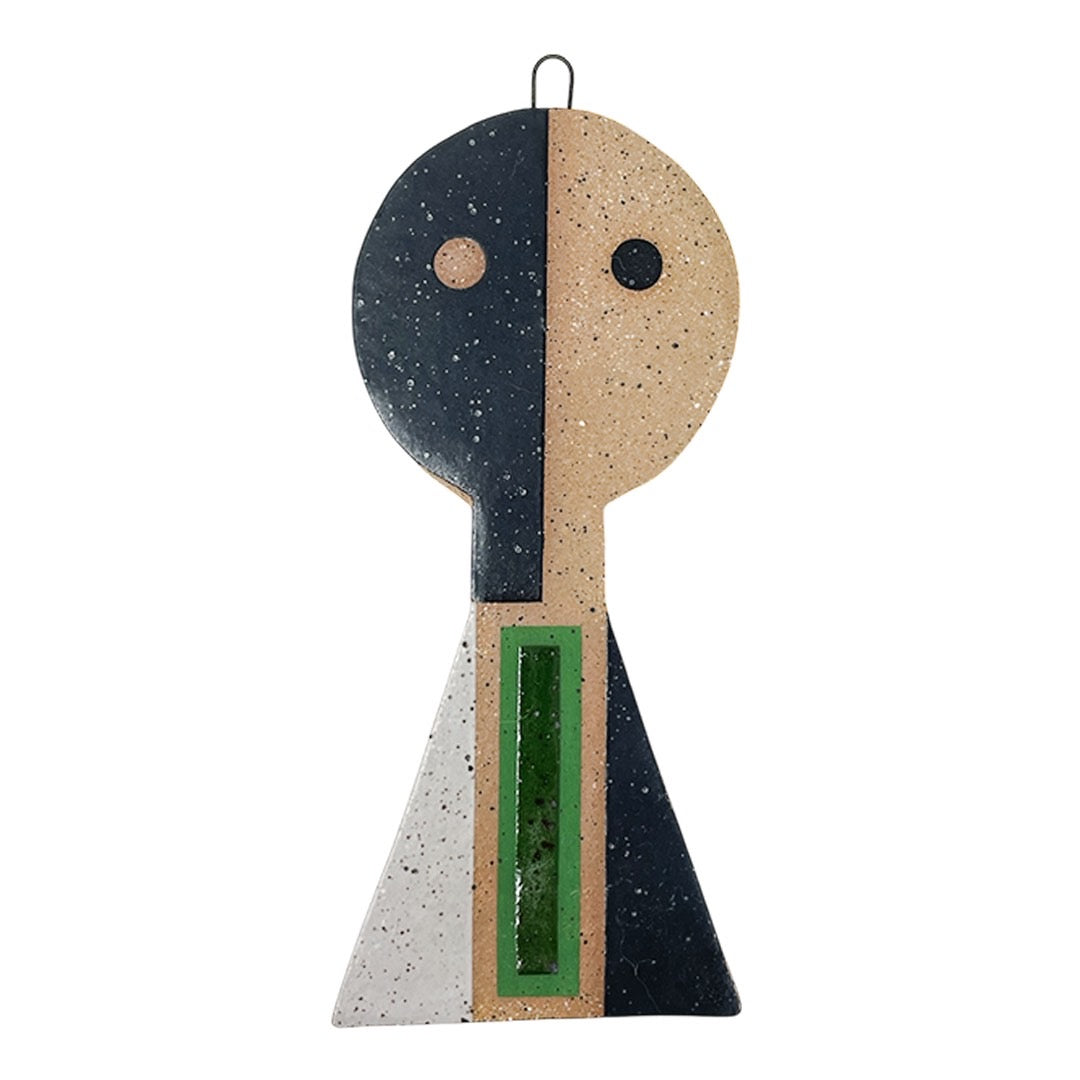 Amigo de escultura colgante - Negro, blanco, azul y verde