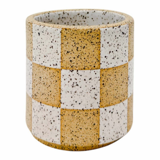 6oz. Tumbler - Checkers - Matte White
