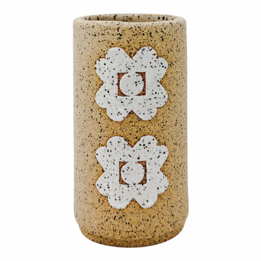 Mini Vessel - Small Flowers - Matte White
