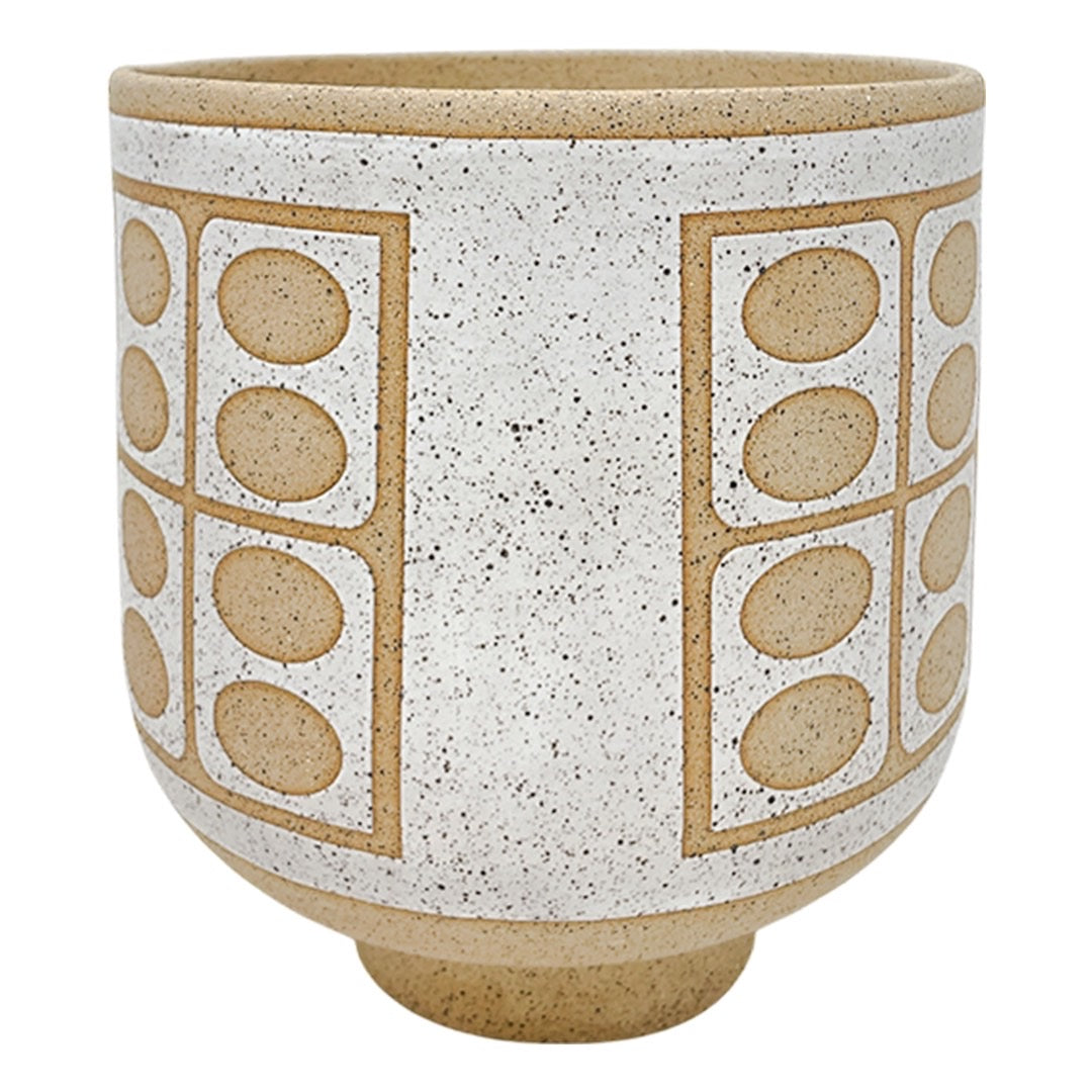 Large Footed Vessel - Butterfly - Matte White