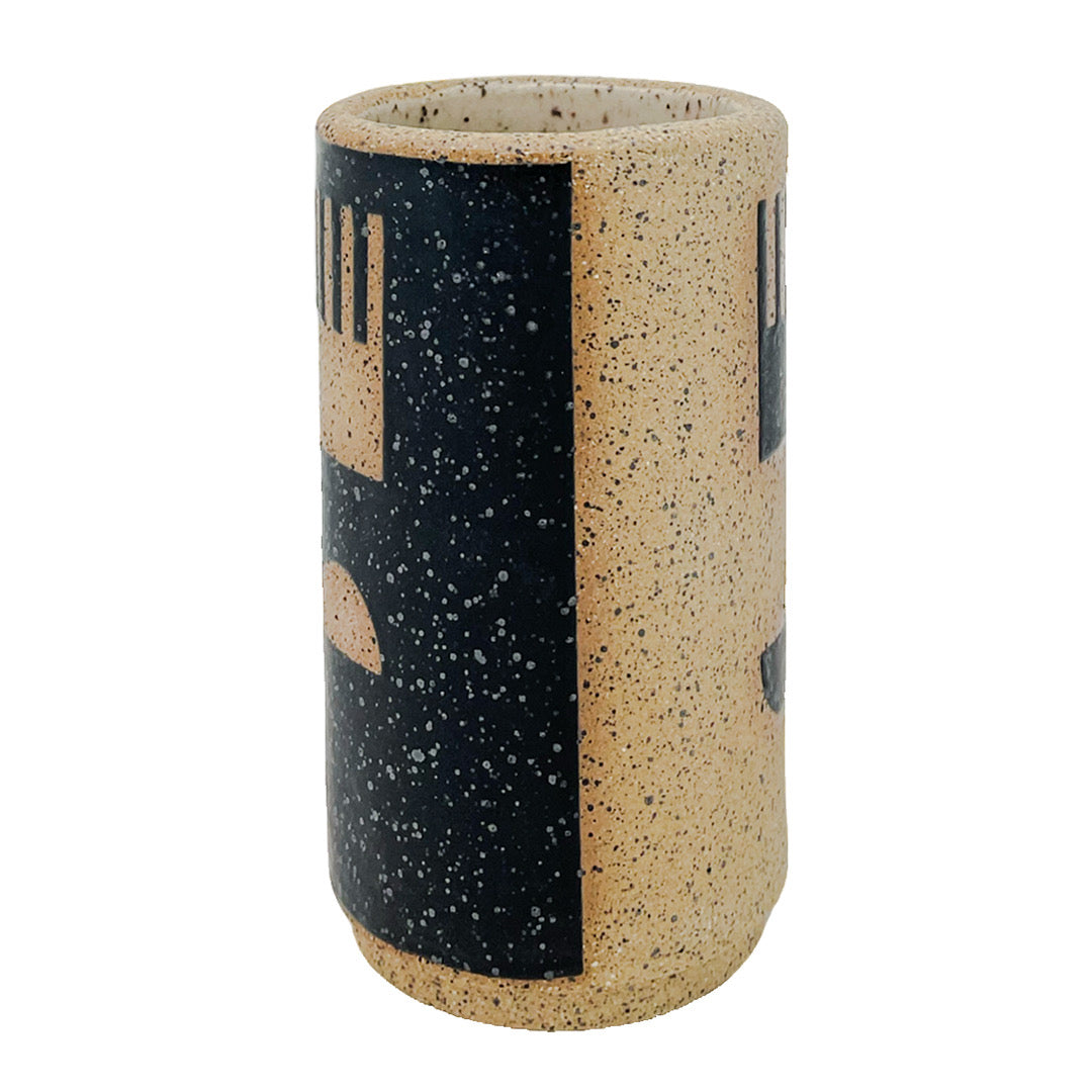 Mini Vessel - Flowers - Matte Black