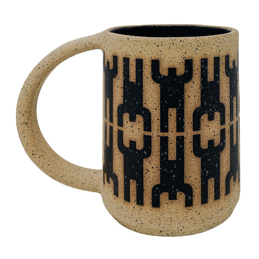 12 onzas. Taza - Líneas Redondeadas - Negro