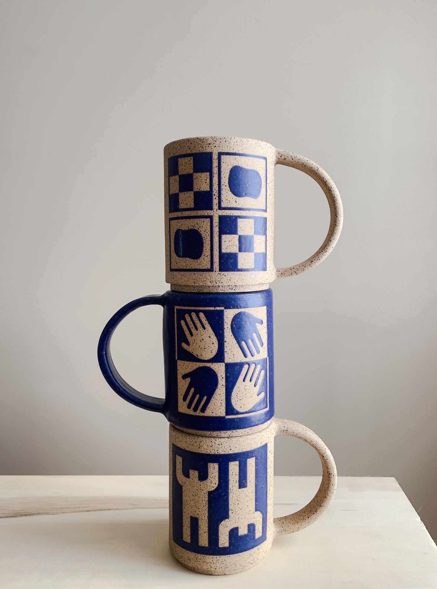 12oz. Mug - New Checkers - Matte Blue