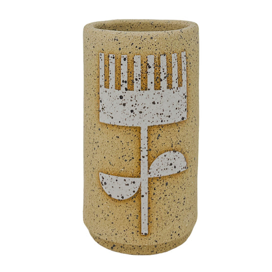 Mini Vessel - Flowers - Matte White