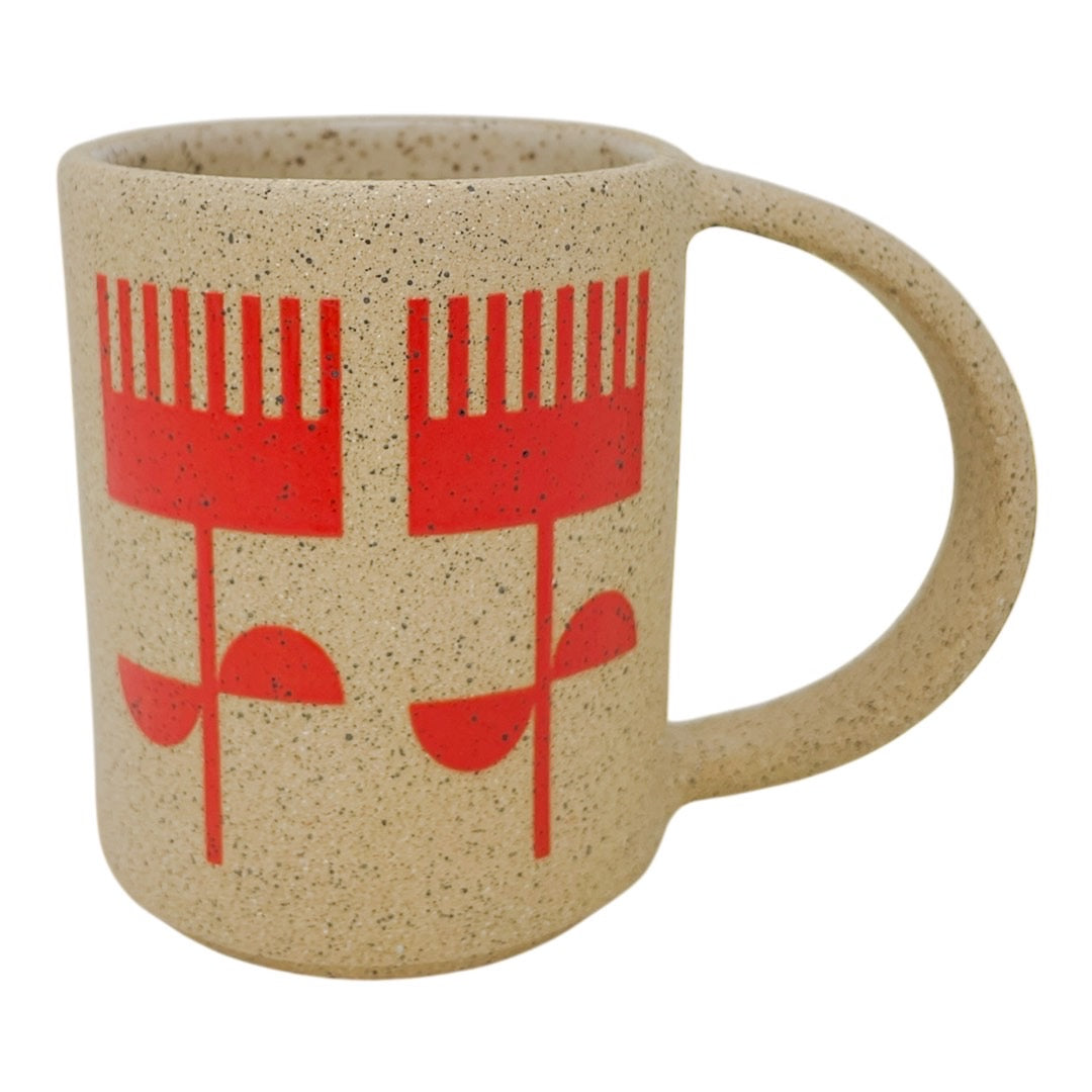 12oz. Mug - Flowers - Matte Red