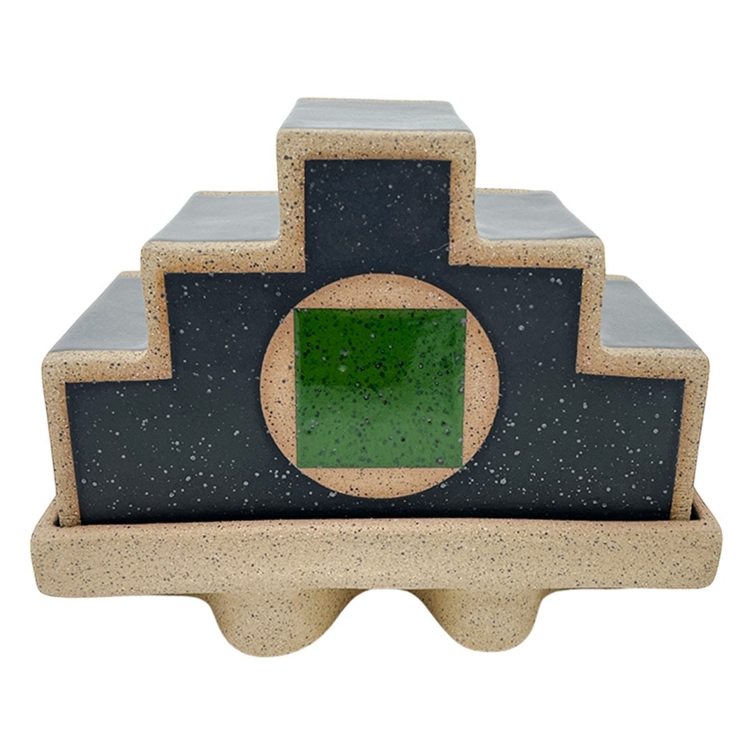 Butter Dish - Pyramid - Matte Black, Pewter, Gloss Green