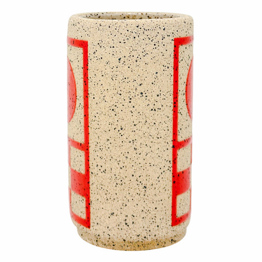 Mini Vessel - Circle Checkers - Matte Red
