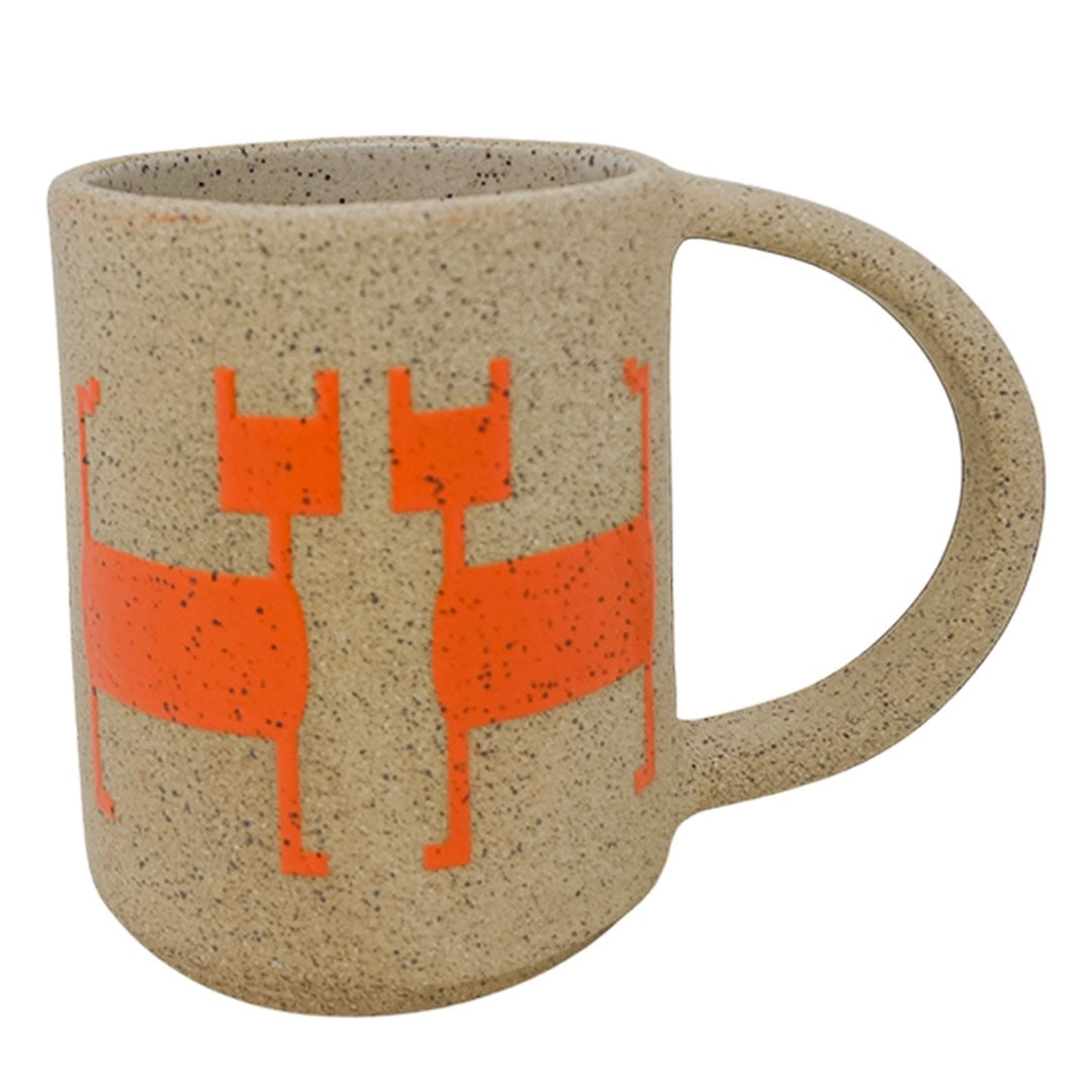 12oz. Mug - Cats - Matte Orange