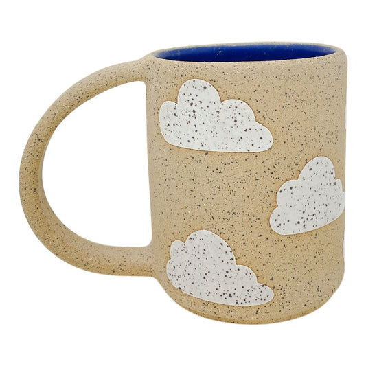 12oz. Mug - Clouds V2 - Matte White & Blue