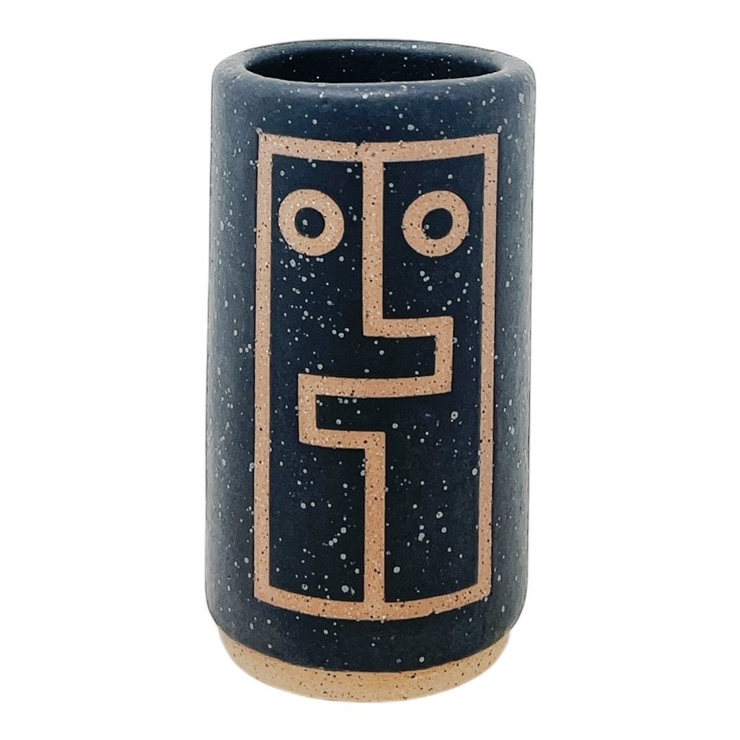 Mini Vessel - Hug Face - Matte Black