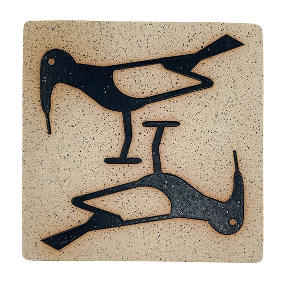 4" Tile - Birds - Matte Black