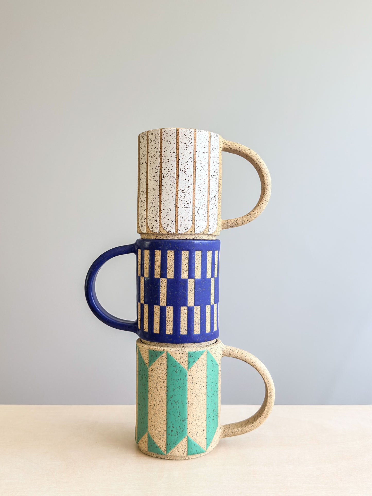 12oz. Mug - Rounded Lines - Matte White