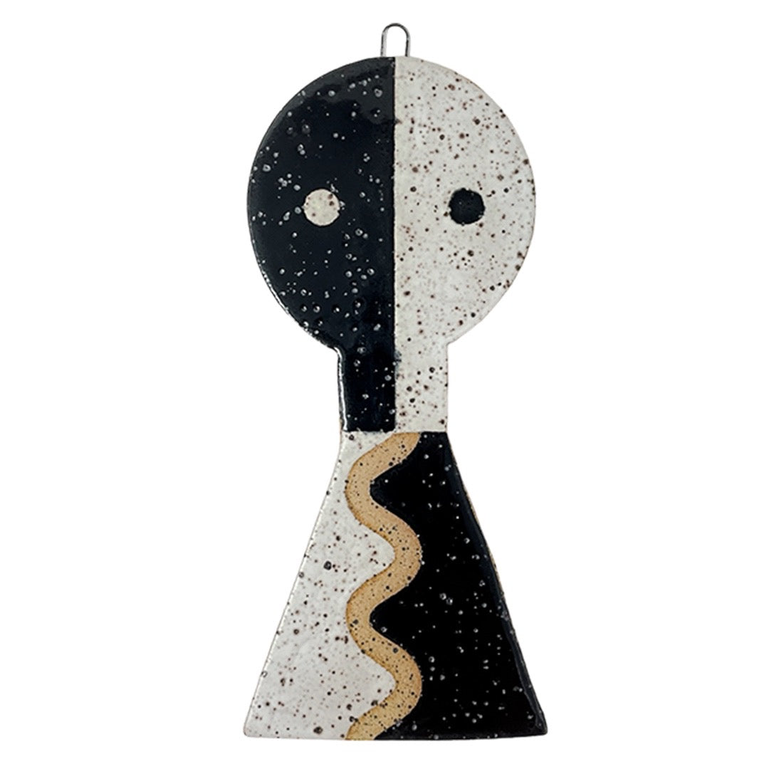 Hanging Sculpture Buddy - Squiggles - Black & White