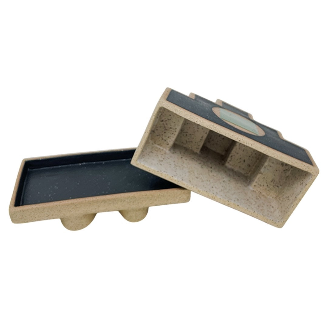 Butter Dish - Pyramid - Matte Black, Pewter, Gloss Green