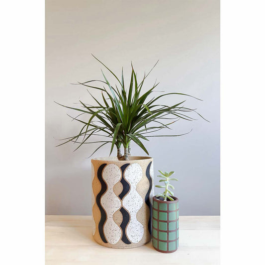 Mini Vessel - Red Clay - Tiles - Matte Teal