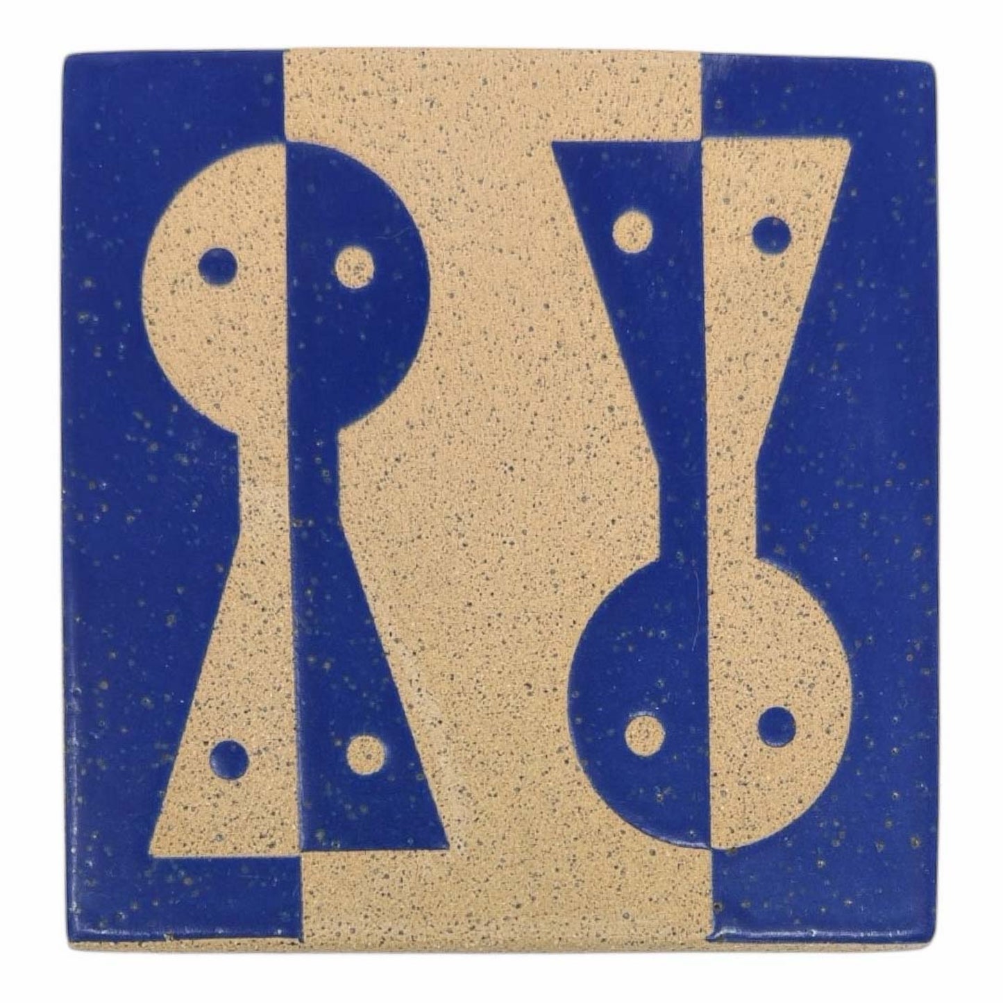 4" Tile - Sculpture Buddy Inversed - Matte Blue