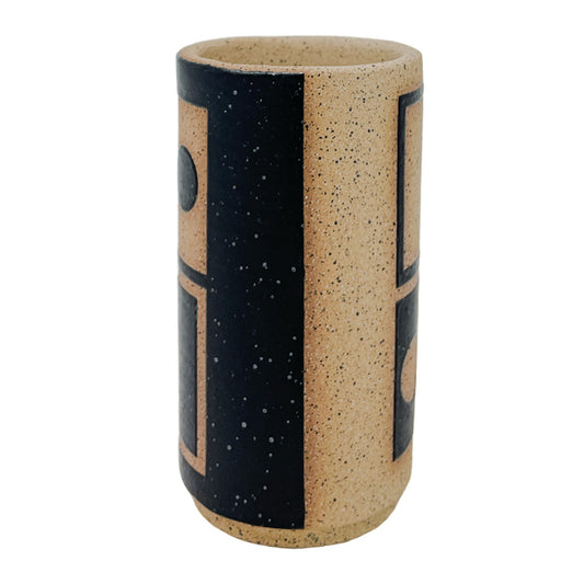 Mini Vessel - Rectangle Circle - Matte Black