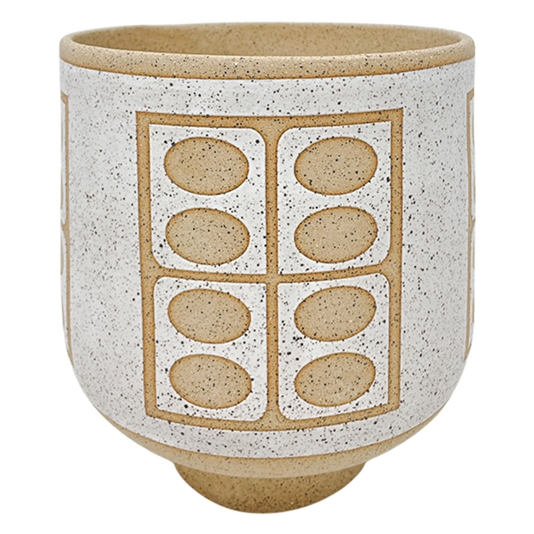 Large Footed Vessel - Butterfly - Matte White