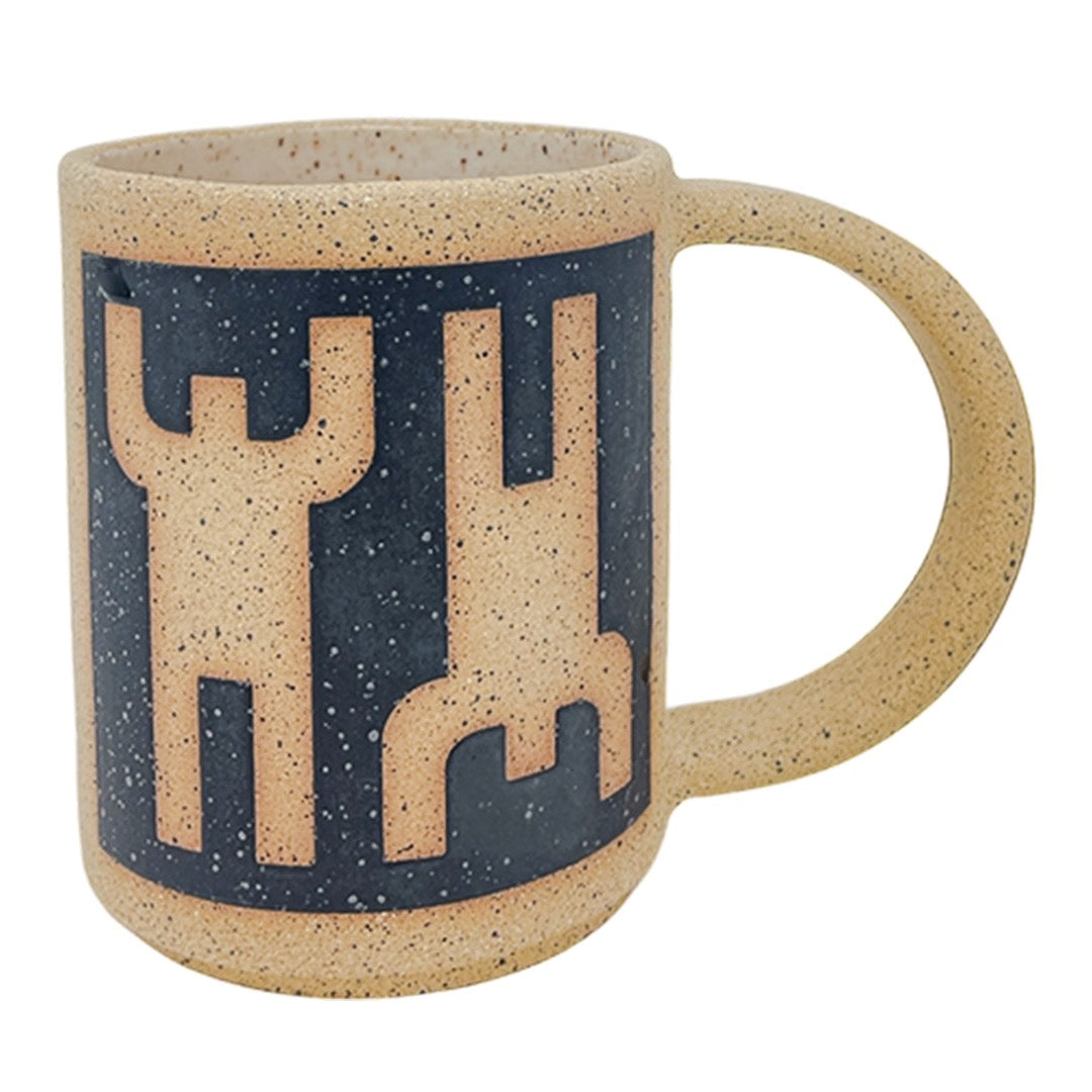 12 onzas. Taza - Líneas Redondeadas - Negro