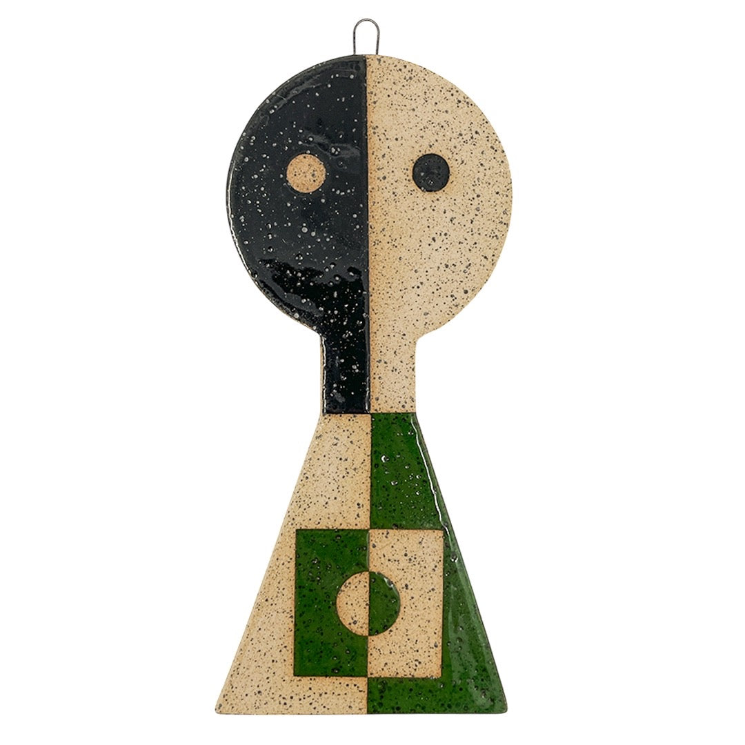 Amigo de escultura colgante - Negro, blanco, azul y verde