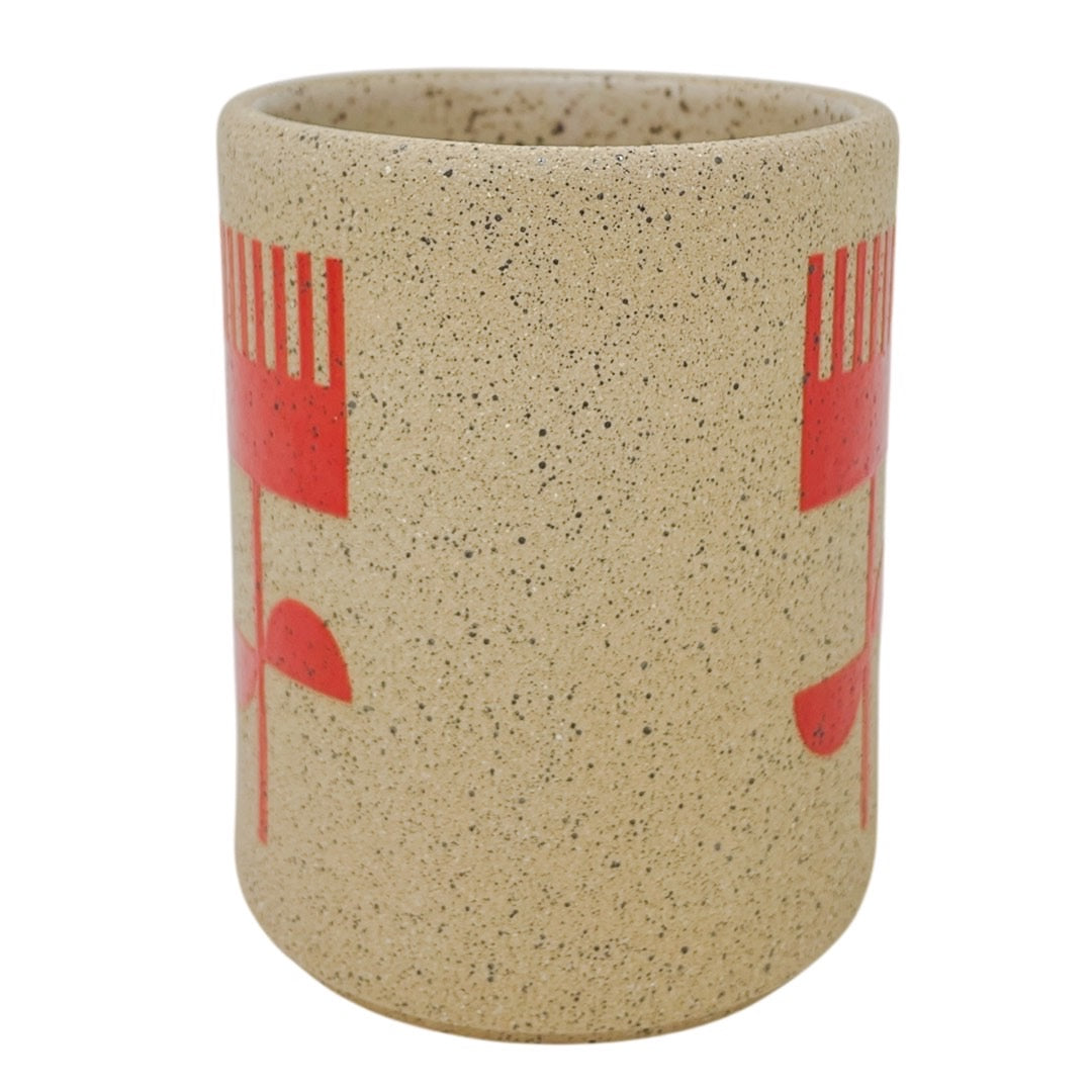 12oz. Mug - Flowers - Matte Red