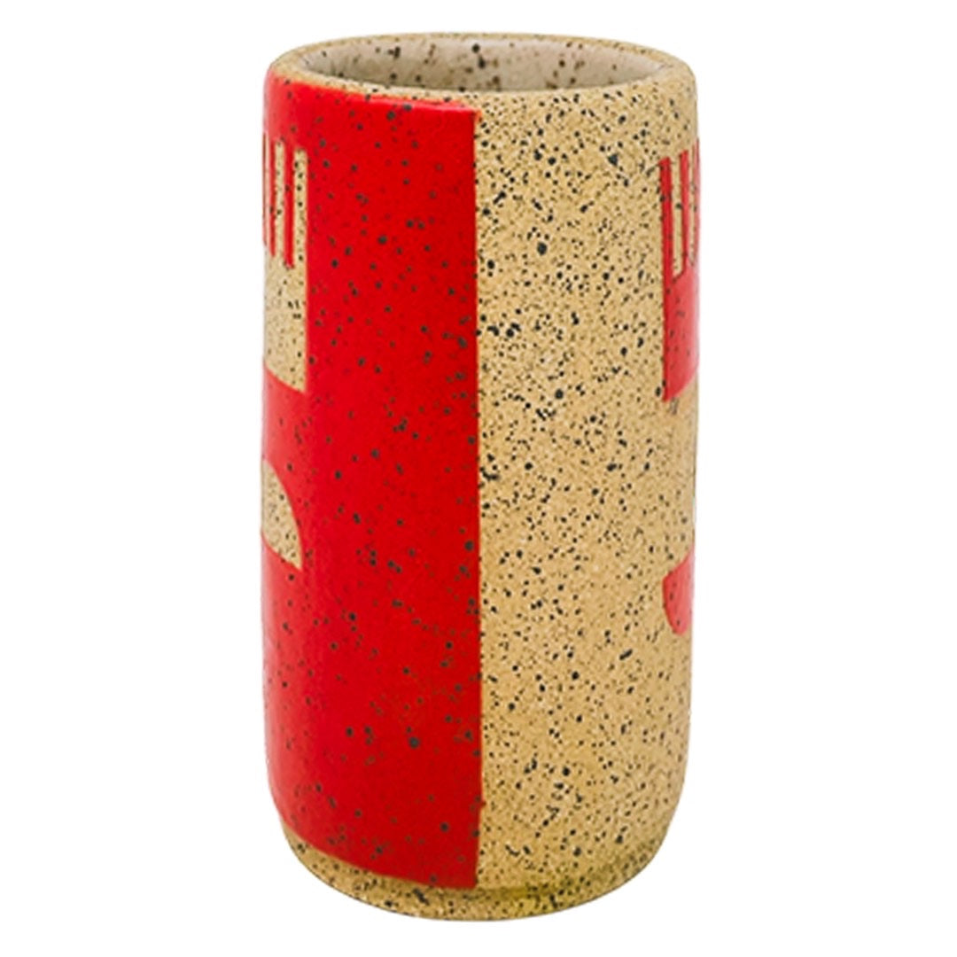 Mini Vessel - Flowers - Matte Red