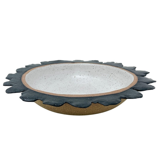 Shallow Bowl - Sunflower - Matte Black & White