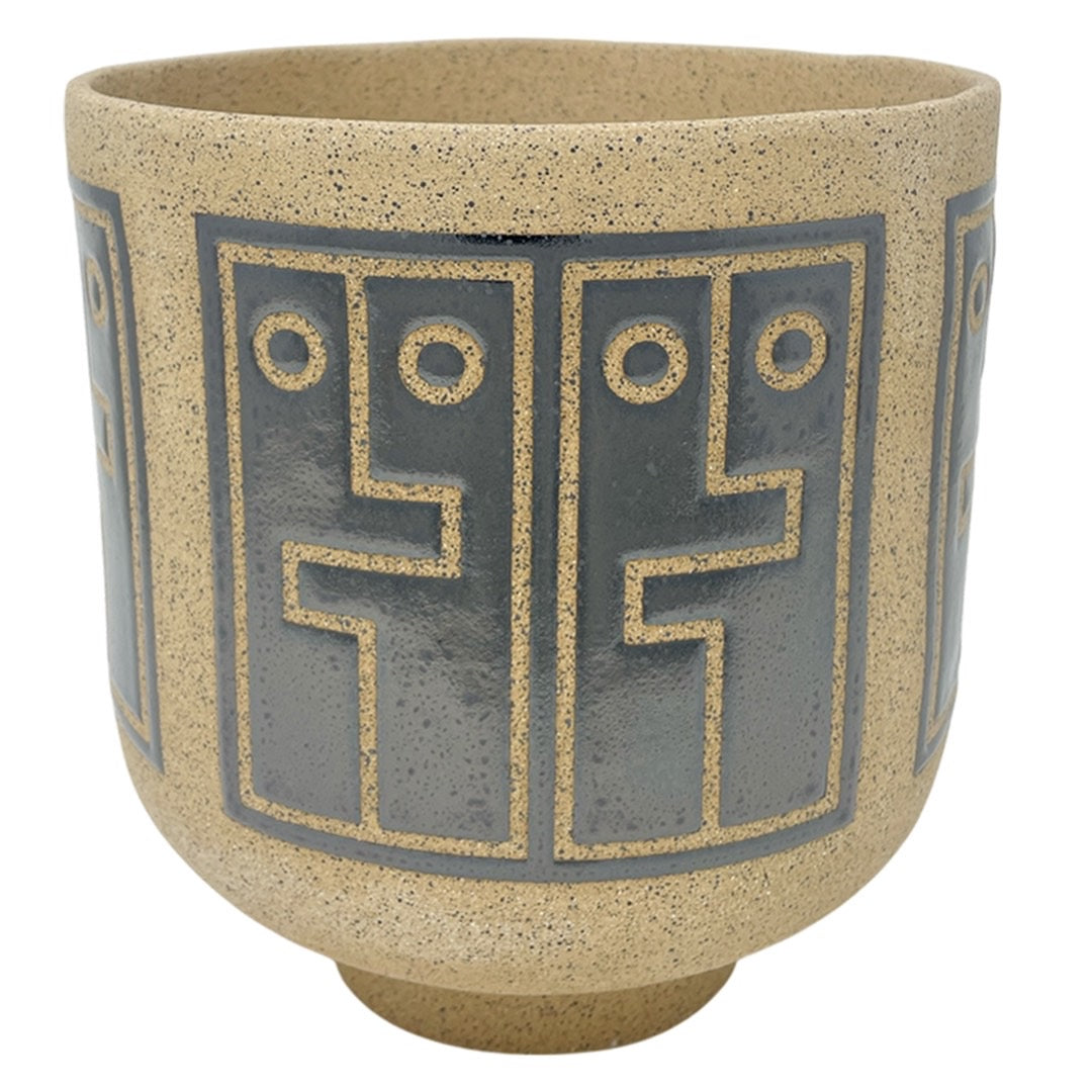 Large Footed Vessel - Hug Face - Pewter