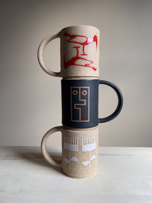 12oz. Mug - Birds - Matte Black