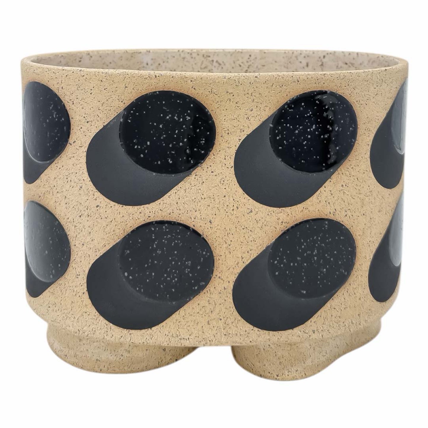 Large Oval Vessel - Tubes - Matte & Gloss Black