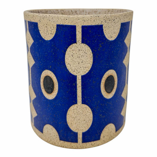 Medium Vessel - Ticket Stub - Matte Blue & Black