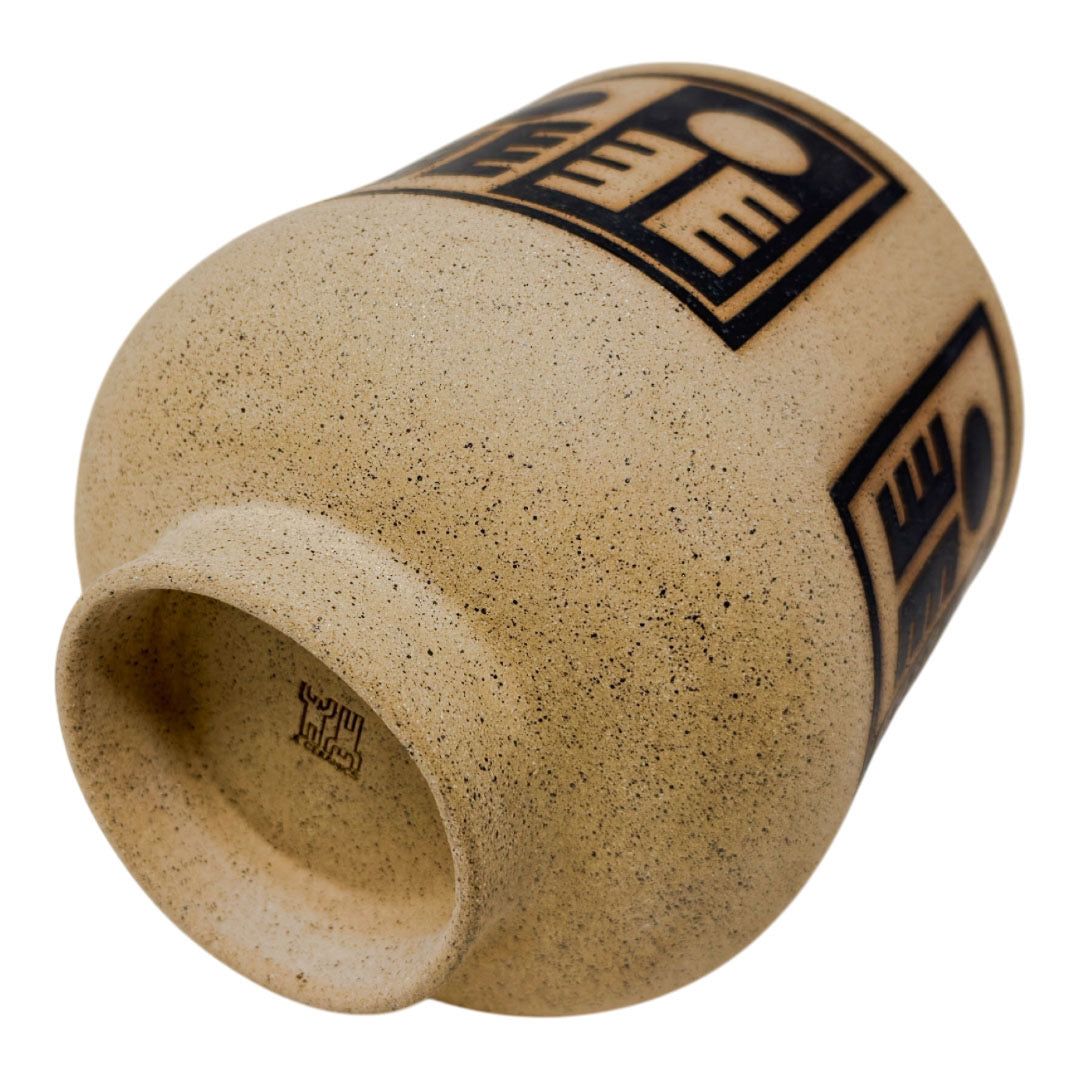 Large Footed Vessel - Sun Climber - Matte Black