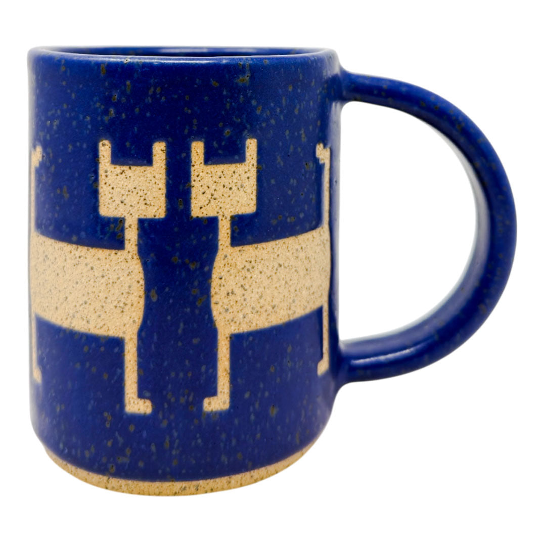 12oz. Mug - Cats Inversed - Matte Blue