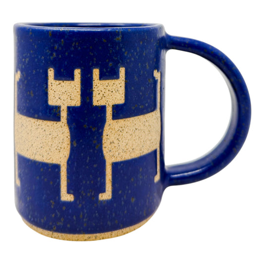 12oz. Mug - Cats Inversed - Matte Blue