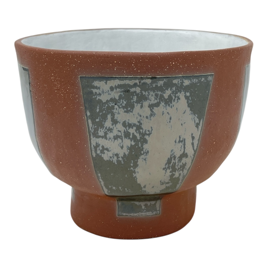 Organic Bowl with Foot - Funnel - Mirror & Matte White