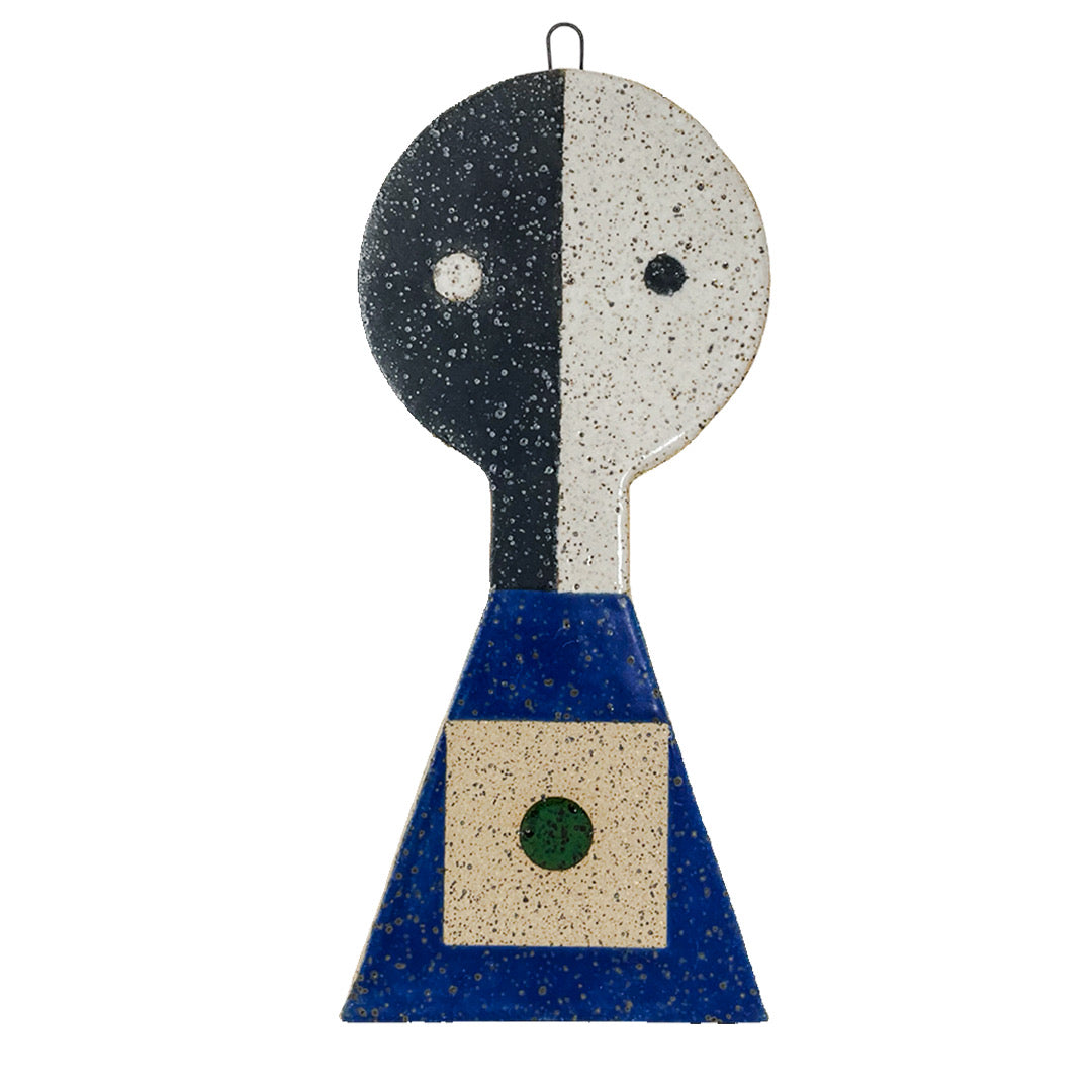 Hanging Sculpture Buddy - Black, White, Blue & Green