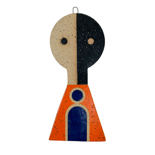 Hanging Sculpture Buddy - Black, Orange & Blue