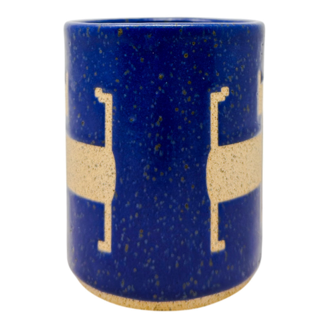 12oz. Mug - Cats Inversed - Matte Blue