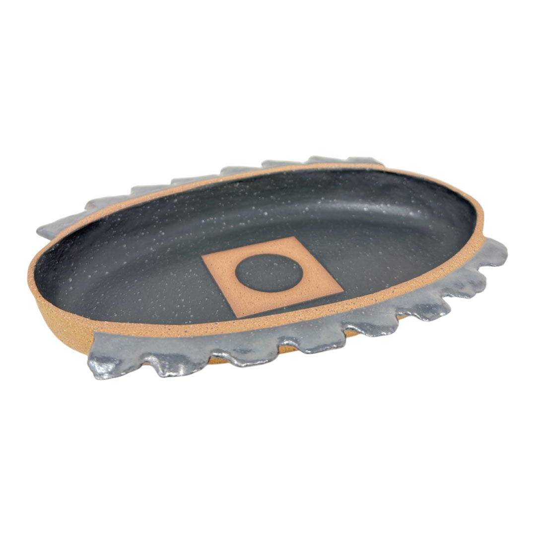 Small Oval Tray - Eye - Matte Black & Pewter