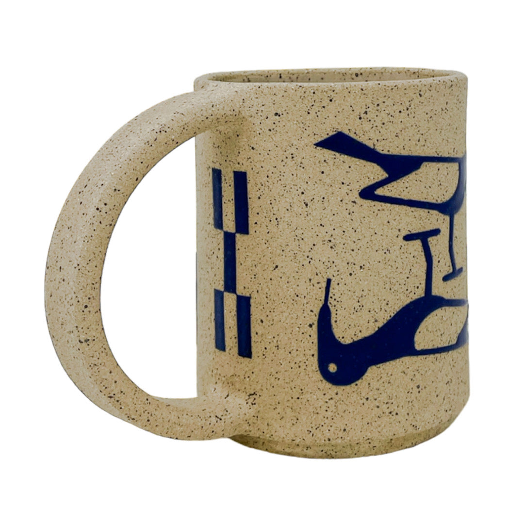 12oz. Mug - Birds - Matte Blue