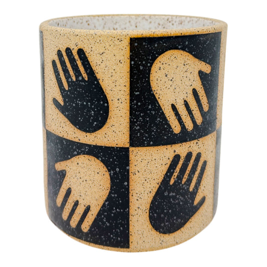 Small Vessel - Hands - Matte Black & White