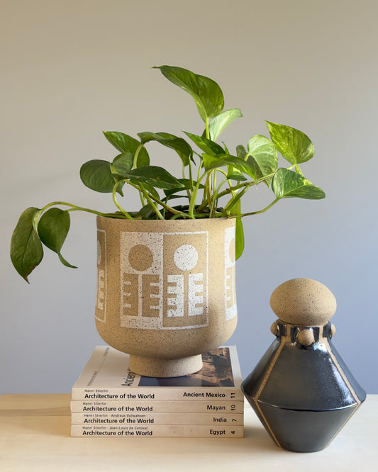 Large Footed Vessel - Sun Climber - Matte White