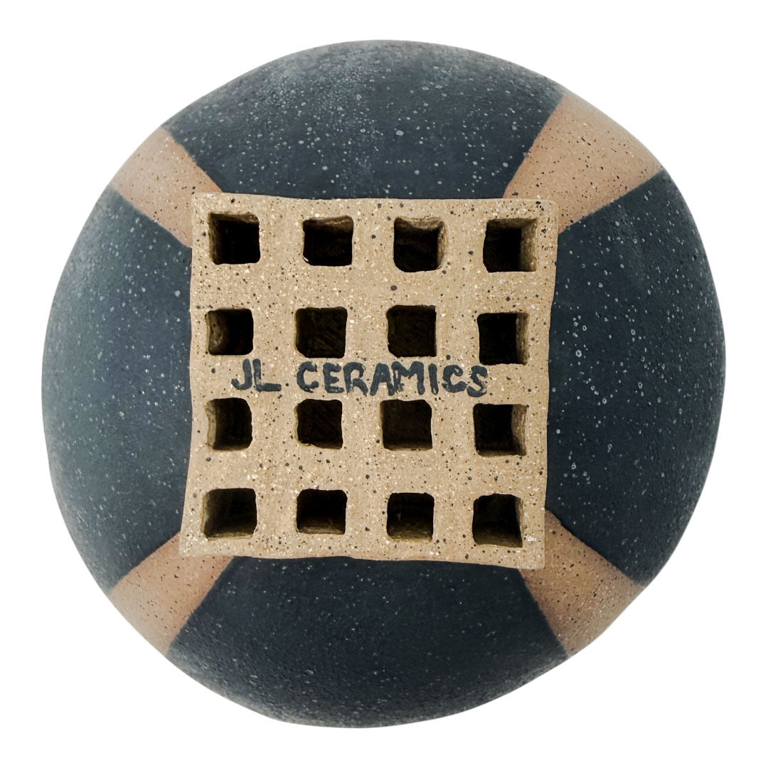 Bowl with Foot - Funnel - Matte Black & White