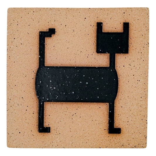 4" Tile - Cat - Matte Black