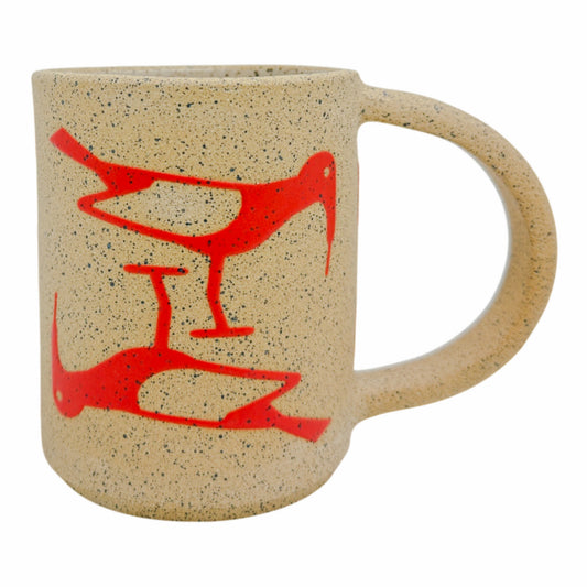 12oz. Mug - Birds - Matte Red