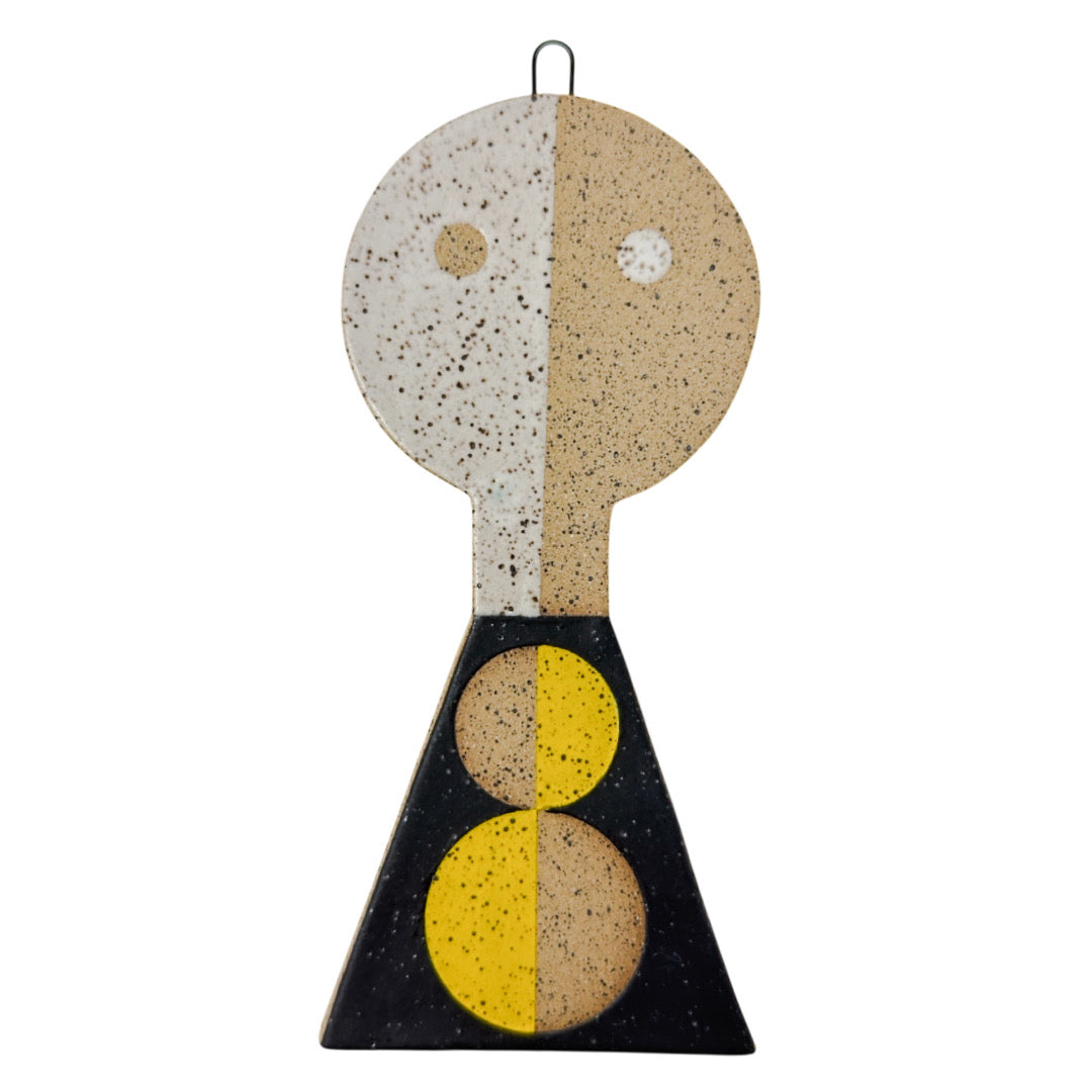 Amigo de escultura colgante - Negro, blanco y azul