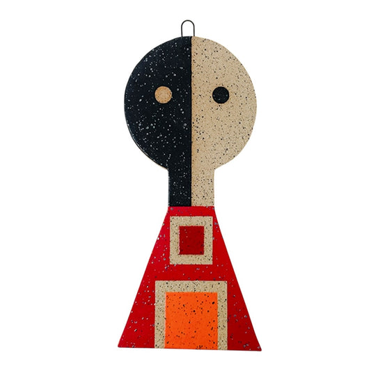 Hanging Sculpture Buddy - Squares - Matte Black, Red & Orange